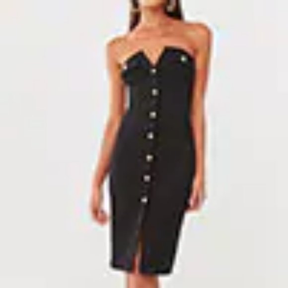 Stunning Notched Neckline Midi Dress 💋 Size 8 - Picture 2 of 5